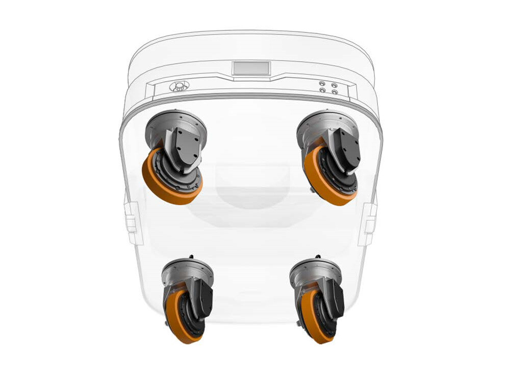Högeffektiv styrmodul med fyrhjulsdrift för humanoida robotar