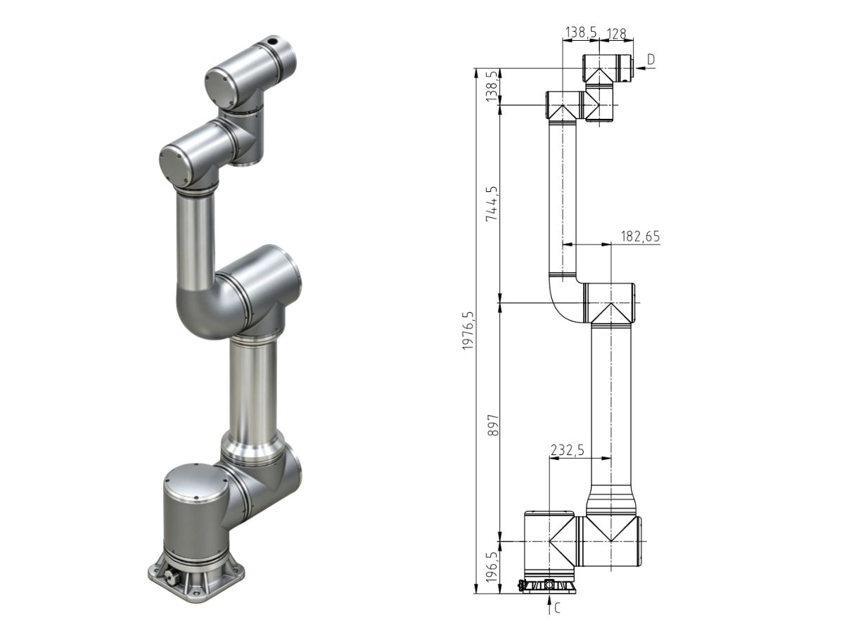 CR-20E-C00 kollaborativer Schwerlast-6-Achs-Roboterarm