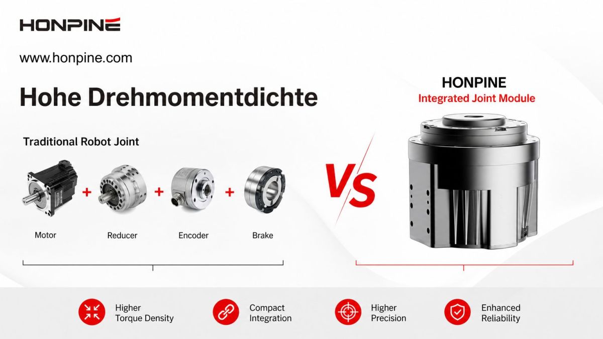 Vergleich zwischen konventionellem Antrieb und integriertem Robotergelenk