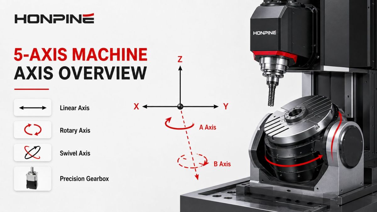 Linear und rotierende Achsen einer modernen CNC Werkzeugmaschine