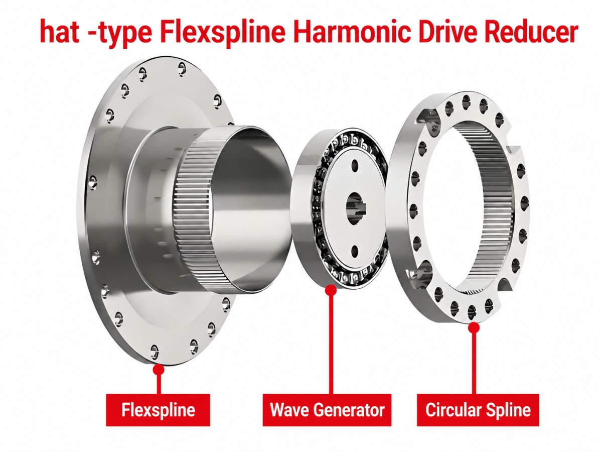 Harmonic-Drive-Getriebe in Hut-Bauform mit hut-förmigem Flexspline Harmonic-Drive-Getriebe in Hut-Bauform mit hut-förmigem Flexspline