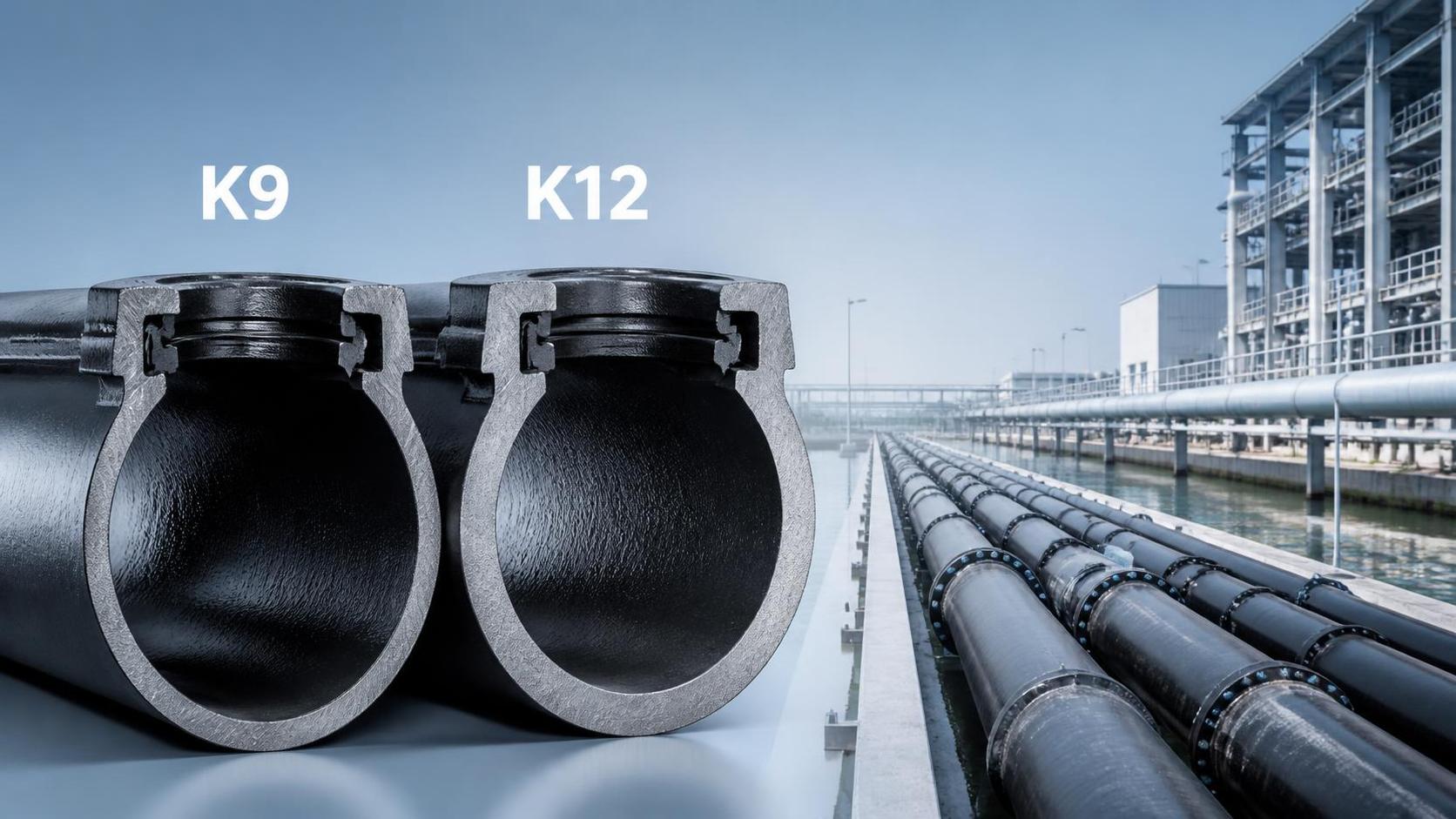 Verschil tussen nodulair gietijzeren buis K9 en K12