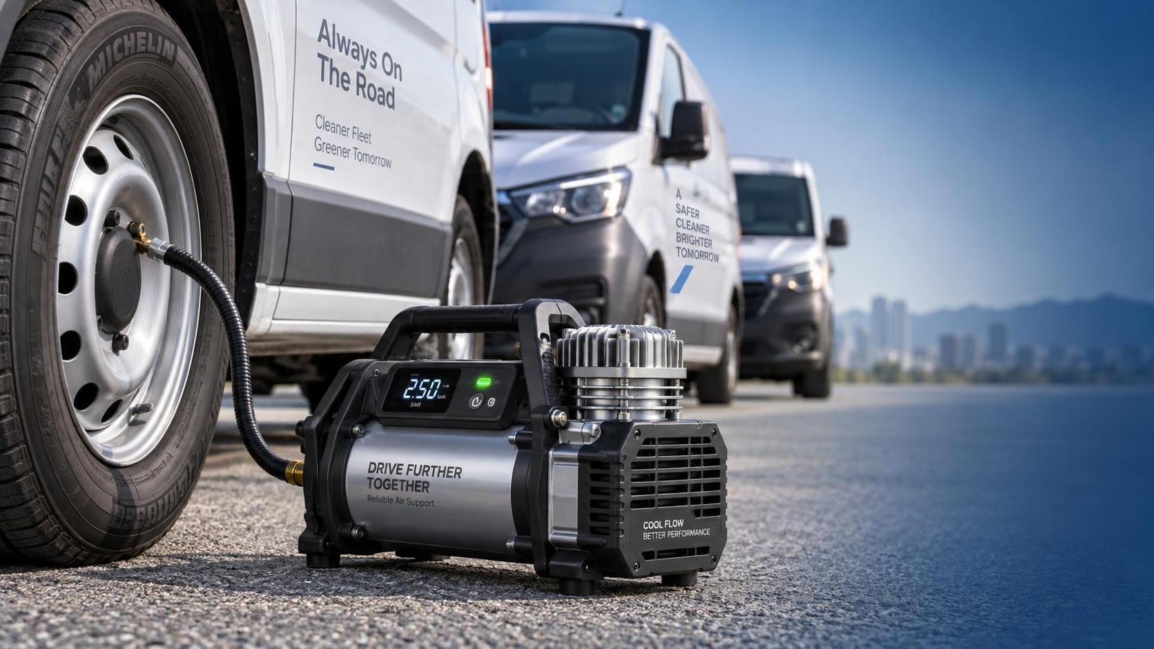 Pompe d'aria portatili per pneumatici auto: evitare il surriscaldamento durante l'uso in flotte
