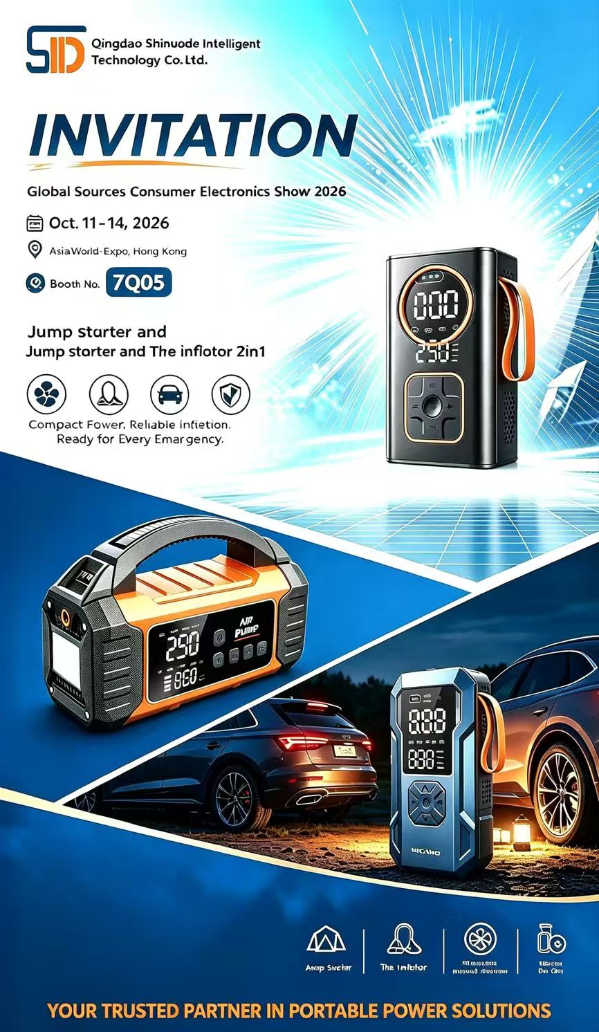 Qingdao Shinuode presenta soluzioni di nuova generazione per l'alimentazione portatile e i compressori d'aria al Global Sources Consumer Electronics Show 2026