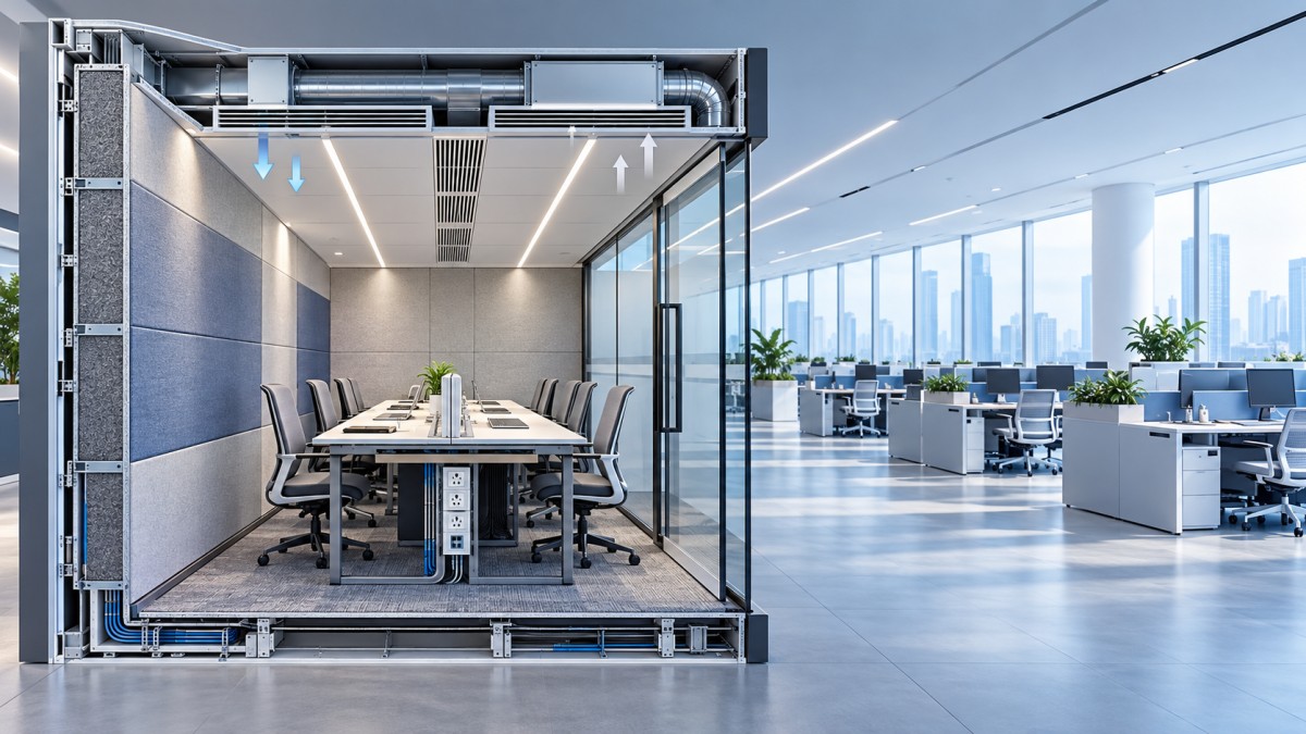 Ventilation, Lighting, and Power Requirements for the TB-ML 3000 Office Pod Anforderungen an Belüftung, Beleuchtung und Stromversorgung für die Bürobox TB-ML 3000