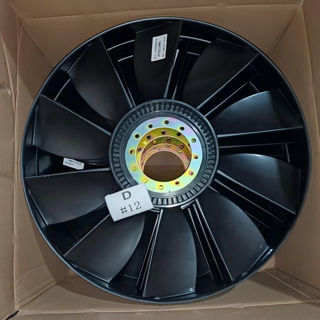 Hélice do ventilador HOWO preta, conjunto de ventilador de arrefecimento do motor para serviço pesado para caminhão SINOTRUK HOWO