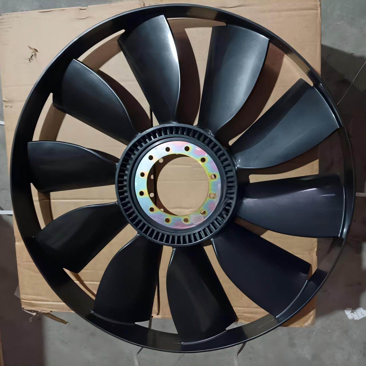 Hélice do ventilador HOWO preta, conjunto de ventilador de arrefecimento do motor para serviço pesado para caminhão SINOTRUK HOWO