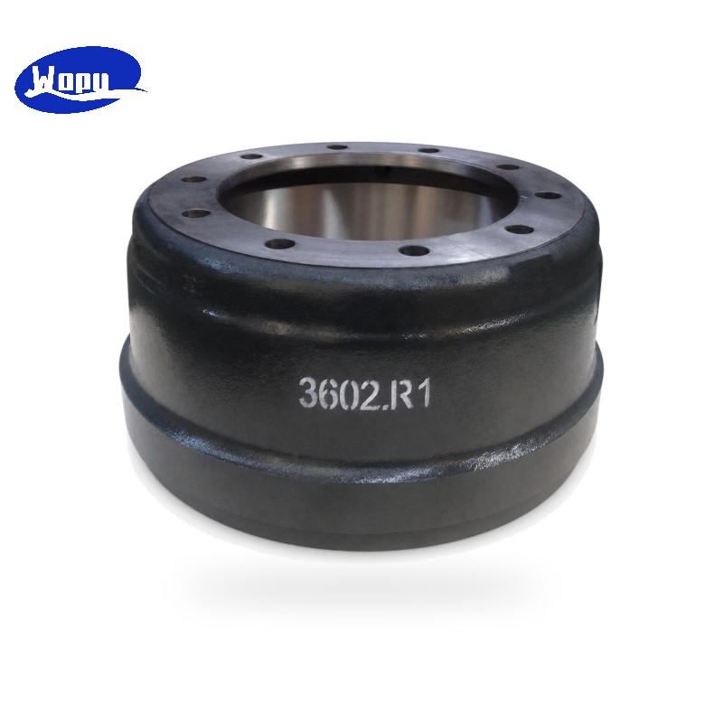 Tambor de freio 3602.R1 para peças de reposição do sistema de freio de caminhões pesados e semirreboques