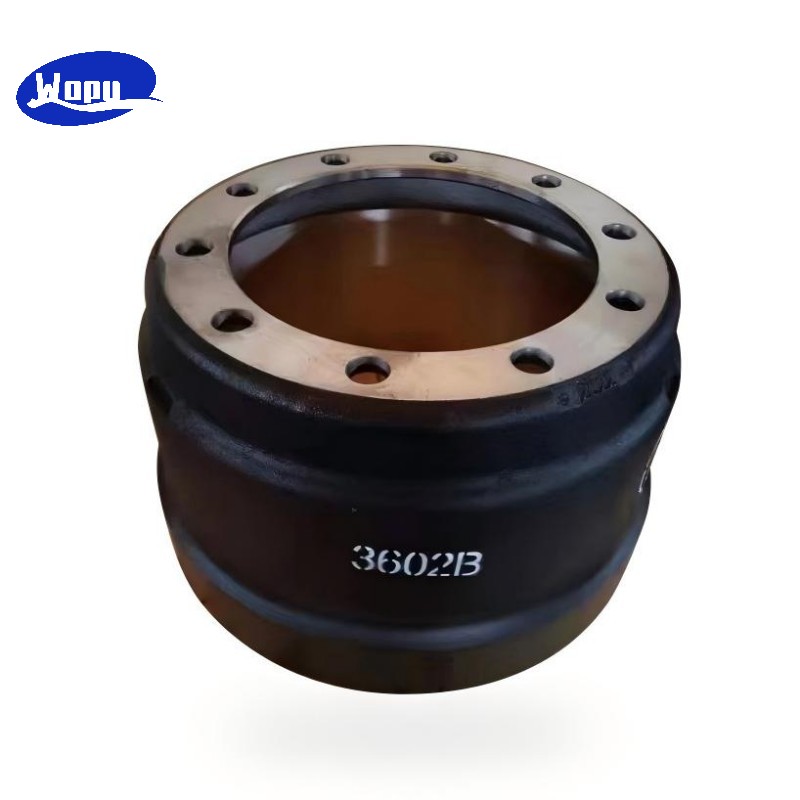Tambor de freio 3602B para peças de reposição do sistema de freio de caminhões pesados e semirreboques