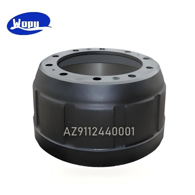 Tambor de freio Sinotruk HOWO AZ9112440001 para peças de reposição do sistema de freio do eixo de caminhões pesados