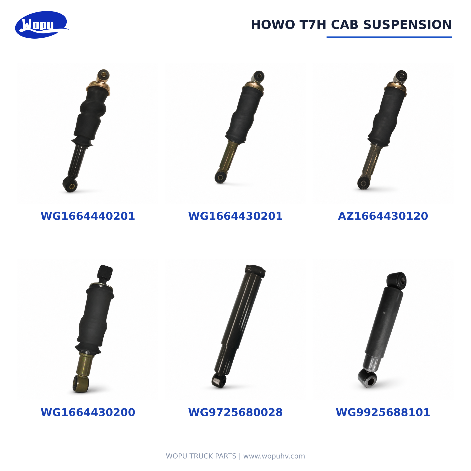 Amortecedor Sinotruk HOWO T7H WG9925688101 para peças de suspensão do eixo traseiro de caminhões pesados
