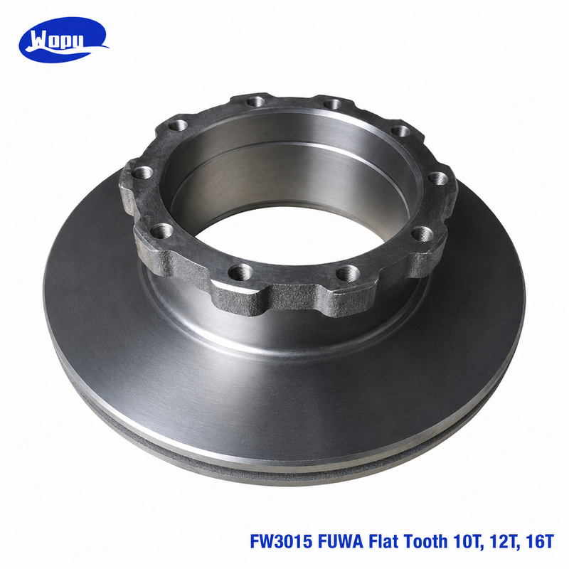 Disco de freio de dentes planos FUWA FW3015 10T 12T 16T para caminhão-reboque, rotor de freio para peças de eixo reforçado