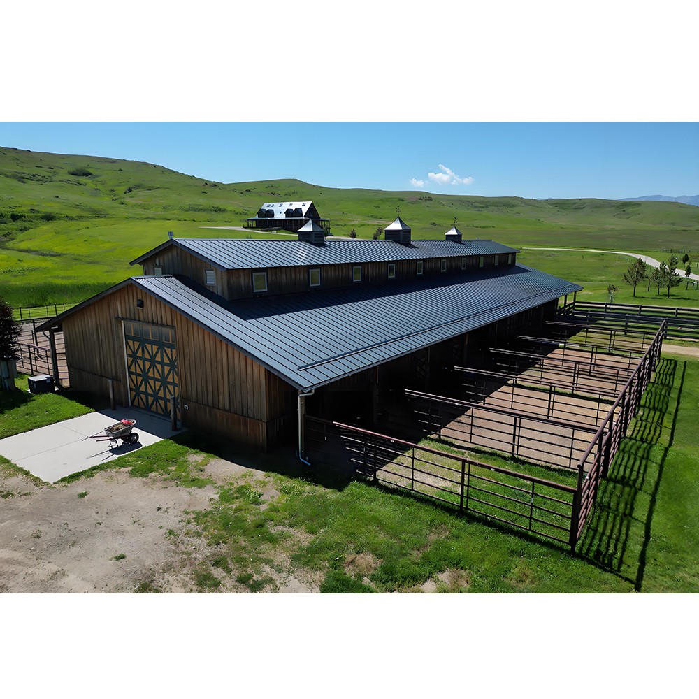 Casa de granja con estructura de acero & cobertizo para ganado