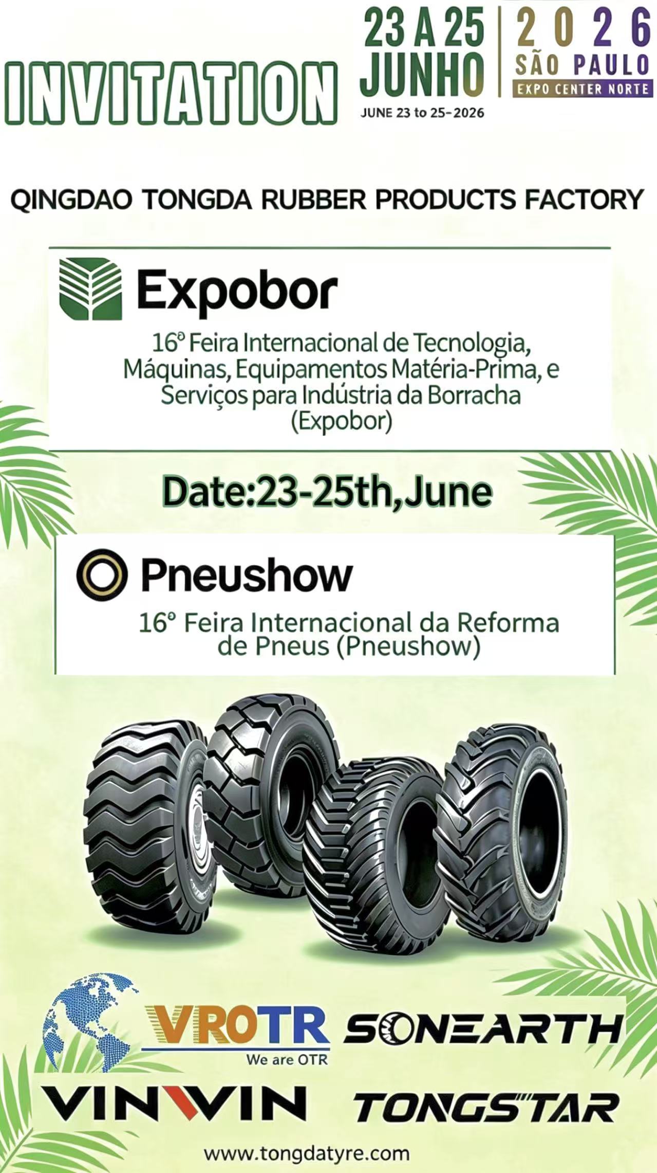 Qingdao Tongda Rubber sera exposé à Expobor & Pneushow 2026, São Paulo Brésil (23-25 juin)