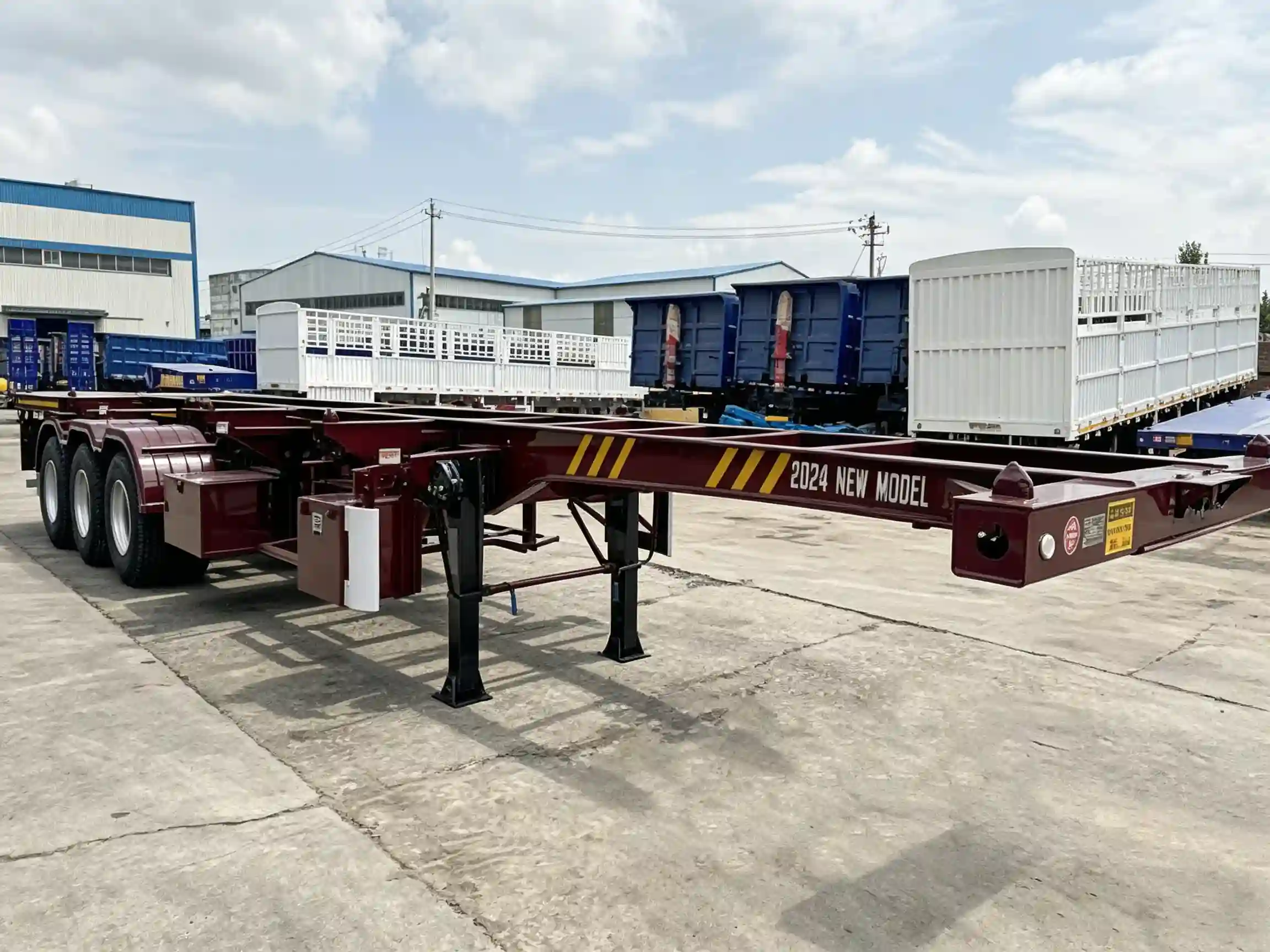 45-ft-Skelettanhänger mit 3 Achsen