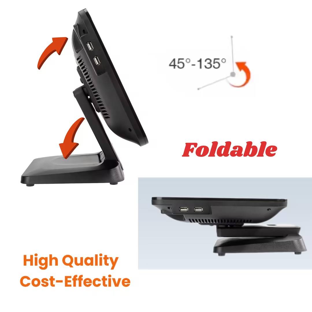 SCPOS 280FN 15.6 Inch Foldable Full Set POS Machine Win/Android OS 10-Point Capacitive Touch Screen HD SDK Cash Register Intel