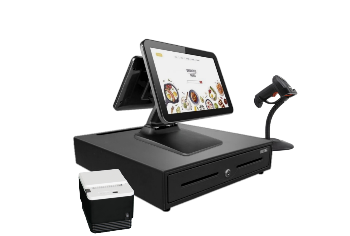 SCPOS 280FN 15.6 Inch Foldable Full Set POS Machine Win/Android OS 10-Point Capacitive Touch Screen HD SDK Cash Register Intel