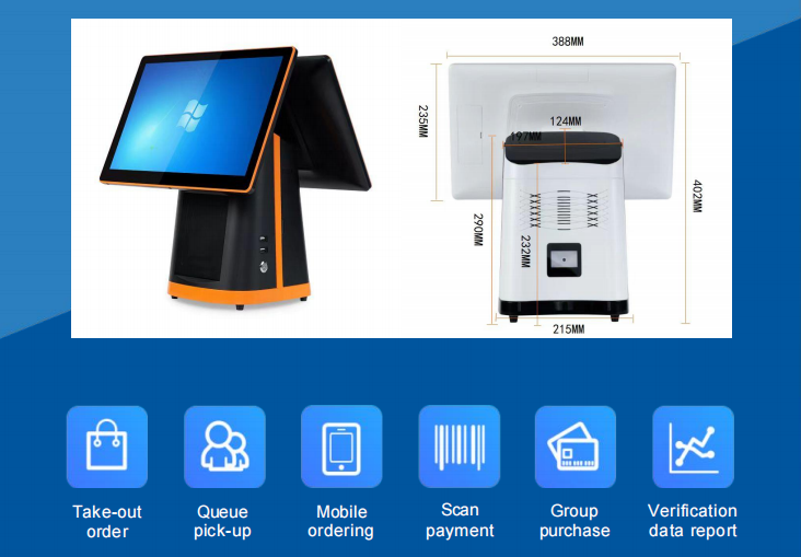 All One Desktop POS System Commercial Grade Cash Register Billing System Built-in Software Multi-touch Capacitive Touch POS