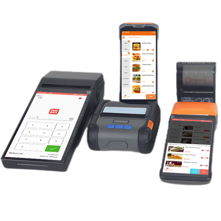 5.5'' IPS HD Display Handheld POS Terminal With 58mm Built-in Thermal Receipt Printer Ticket Printer
