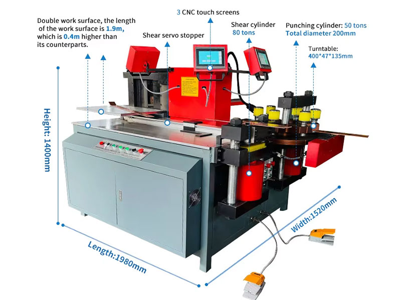 Machine de traitement de barres omnibus CNC DXJ-80CN PRO