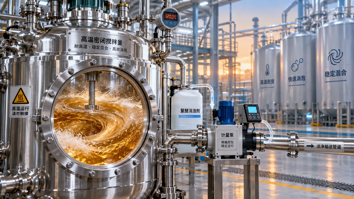 What makes a polyether defoamer suitable for high-temperature mixing? O que torna um antiespumante de poliéter adequado para mistura em alta temperatura?