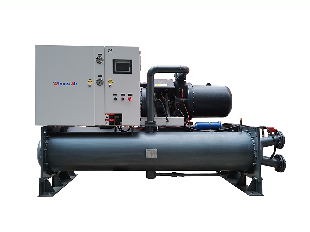 Parámetros del enfriador de tornillo VFD refrigerado por agua de película descendente de un solo cabezal WN-WA-WSVF (432KW～615KW)