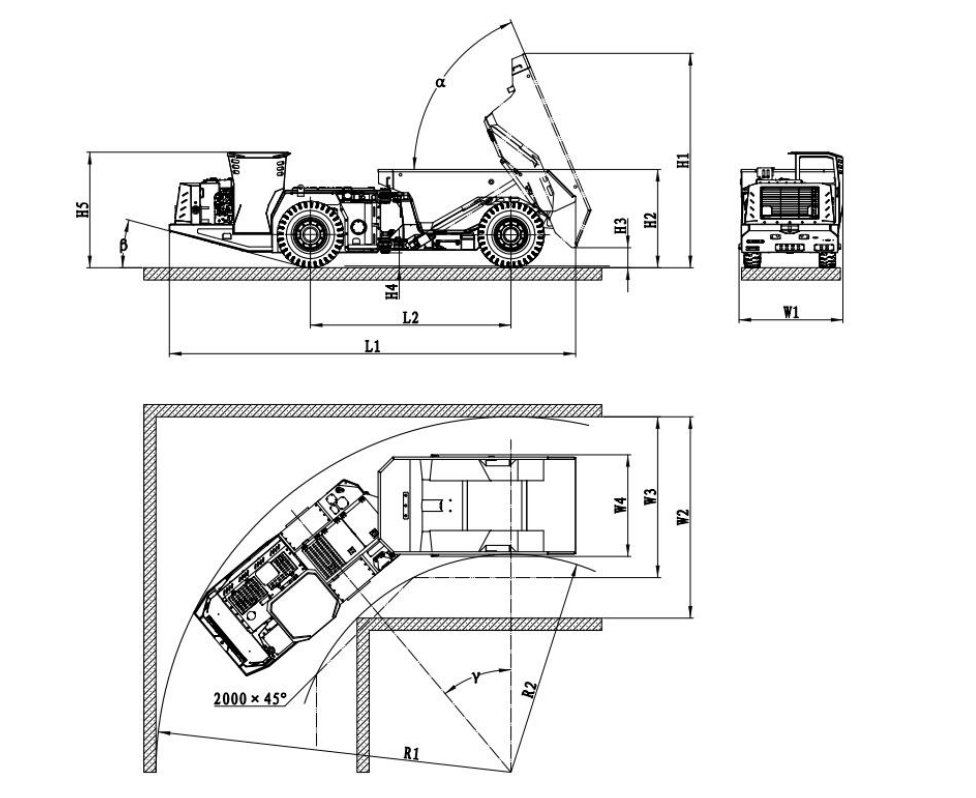 dd2b9f18c36edaa1b0ea3e1f993b3f2e Caminhão de Mineração Subterrânea com Motor de Combustão Interna UT200