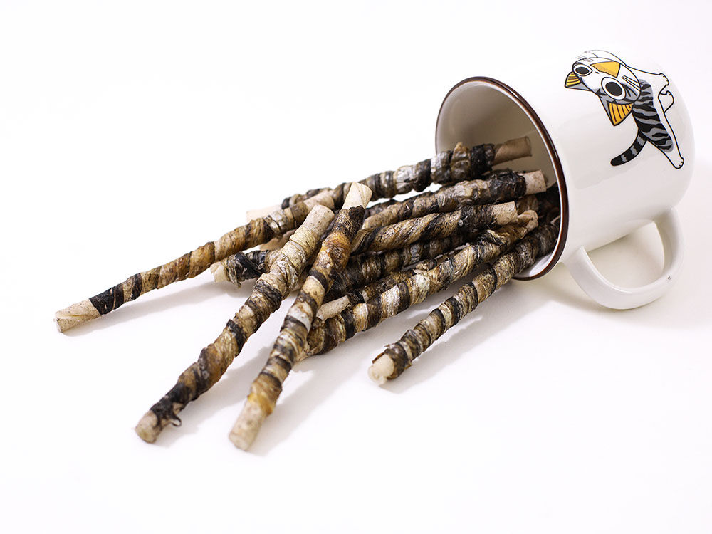 DD145-5'' Rawhide stick twined by fish skin