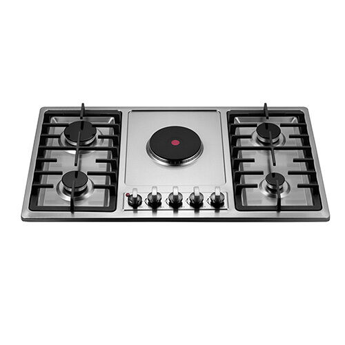 SSE58604 S/S five burner 86cm gas and electric build in hob