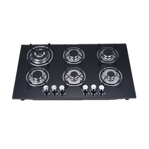 SG68802 tempered glass six burner 88cm build in gas hob