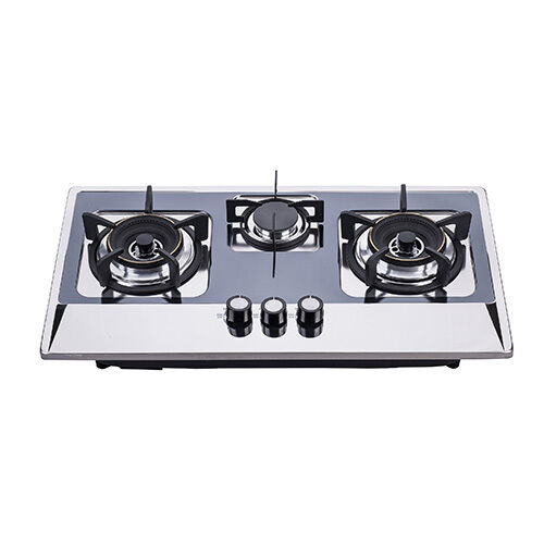 SS37143 S/S three burner 71cm build in gas hob