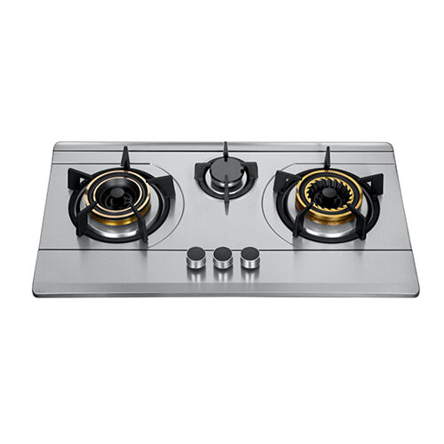 SS37238 S/S three burner 72cm build in gas hob