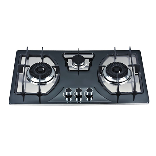 SS37308 S/S three burner 73cm build in gas hob