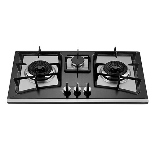 SS37404 S/S three burner 74cm build in gas hob