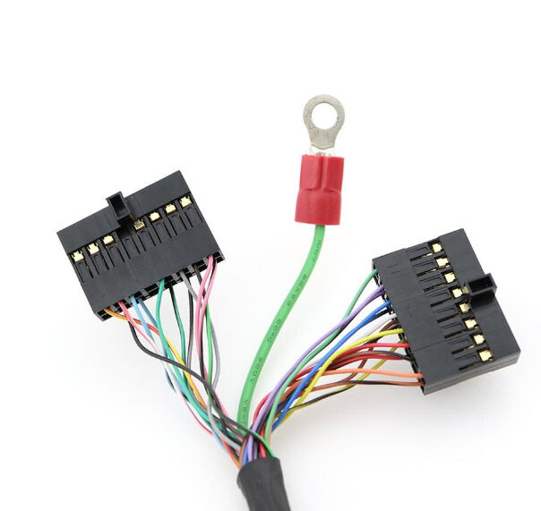 JAE FI 30-poliger 1-mm-Raster auf HE10 16-poliger 2,54-mm-Raster-Steckverbinder auf kundenspezifische LVDS-Kabelkonfektion mit Ringkabelschuh JAE FI 30-poliger 1-mm-Raster auf HE10 16-poliger 2,54-mm-Raster-Steckverbinder auf kundenspezifische LVDS-Kabelkonfektion mit Ringkabelschuh