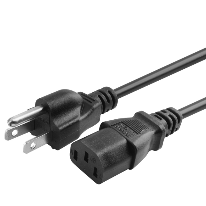 3-poliges US-Stecker-Wechselstrom-Adapterkabel für PC/Desktop/Laptop/Drucker/Monitor