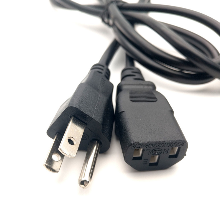 3-poliges Netzkabel US-UL-Kabel USA-Amerikanisches Stecker-Netzkabel für AC-Adapter