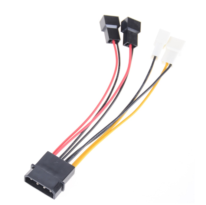 4-Pin-Molex auf 3-Pin-Lüfter, Stromkabel, Adapterstecker, Computer-Lüfterkabel