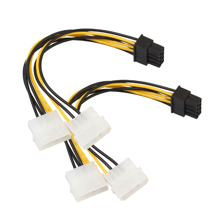 Dual Molex 4-Pin-zu-8-Pin-PCI-E-Express-Konverter-Adapter-Stromkabelbaugruppe