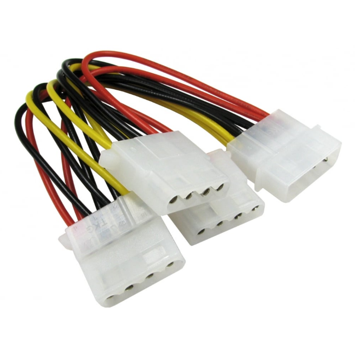 Männlicher Molex-Stecker auf drei weibliche Molex-Stromverteilerkabel Männlicher Molex-Stecker auf drei weibliche Molex-Stromverteilerkabel