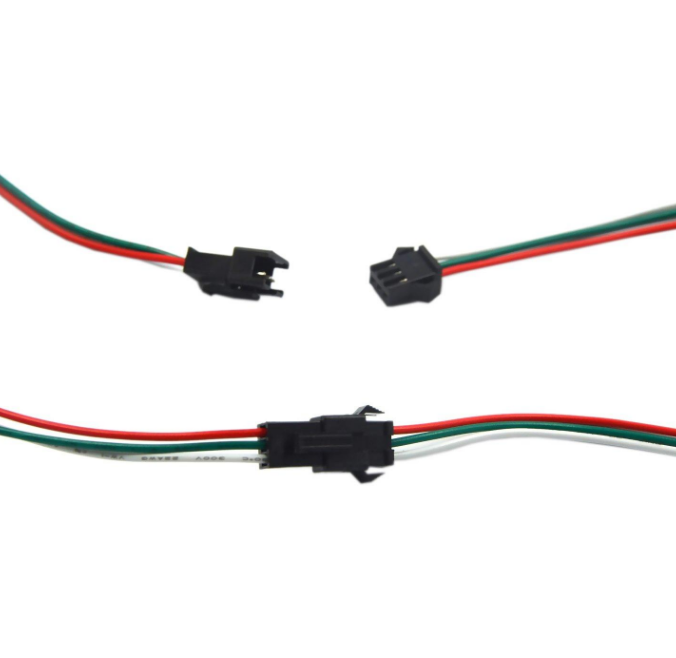 Doppelter 3-poliger JST SM-Stecker mit LED-Anschlusskabel Doppelter 3-poliger JST SM-Stecker mit LED-Anschlusskabel