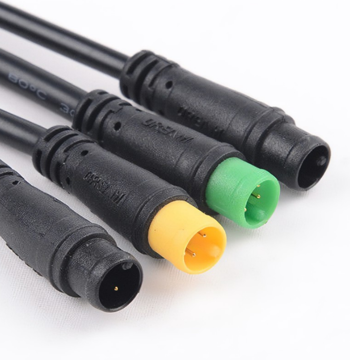 IP65-Stecker für Elektrofahrräder, Stecker und Buchse, wasserdichte 2-Zoll-Kabelbaugruppe