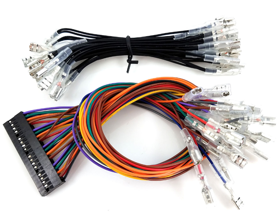 Schwarzes Daisy-Chain-Kabel mit 0,187 Zoll (4,8 mm) Flachstecker für Erdungsanschluss