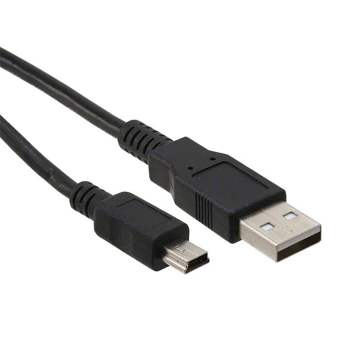 Schwarzer USB2.0-Piercing-Stecker auf Piercing-Mini-5-P-Stecker UL 2725 28Awg