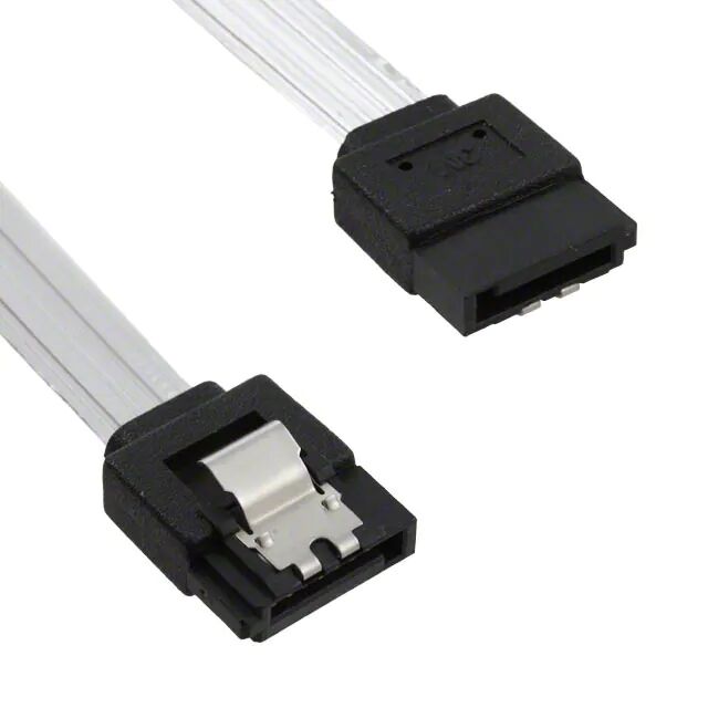 SATA 7pin ribbon twinax cable assembly right angle to right angle without latch
