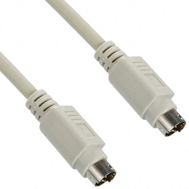 Mini DIN 6m plug to male pin Beige PVC jacket round cable assembly Mini DIN 6m plug to male pin Beige PVC jacket round cable assembly