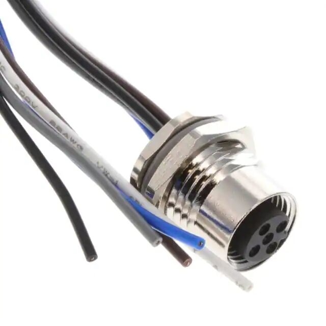 High quality M12 female panel mount connector round cable assembly High quality M12 female panel mount connector round cable assembly