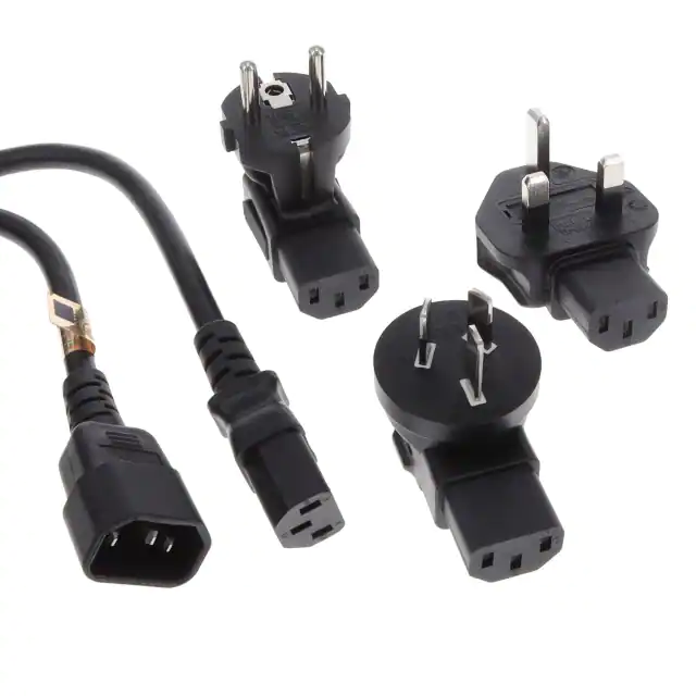 Klingenadapter Netzkabel schwarz Stecker (Klinge) auf Buchse (Schlitz) Klingenadapter Netzkabel schwarz Stecker (Klinge) auf Buchse (Schlitz)