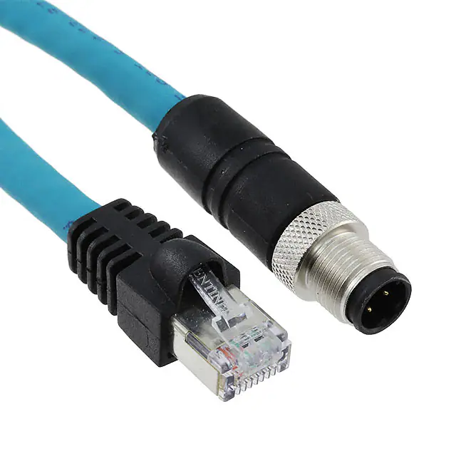 M12-Stecker auf RJ45-Stecker, 4-polig, 24 AWG, TPE-Kabel, zweiseitiger Kabelsatz M12-Stecker auf RJ45-Stecker, 4-polig, 24 AWG, TPE-Kabel, zweiseitiger Kabelsatz