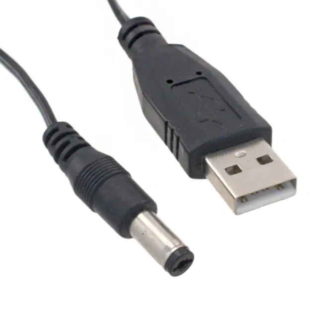 USB-A-Stecker an DC-Stecker 22 AWG UL2468 Formfederkontakte USB-A-Stecker an DC-Stecker 22 AWG UL2468 Formfederkontakte